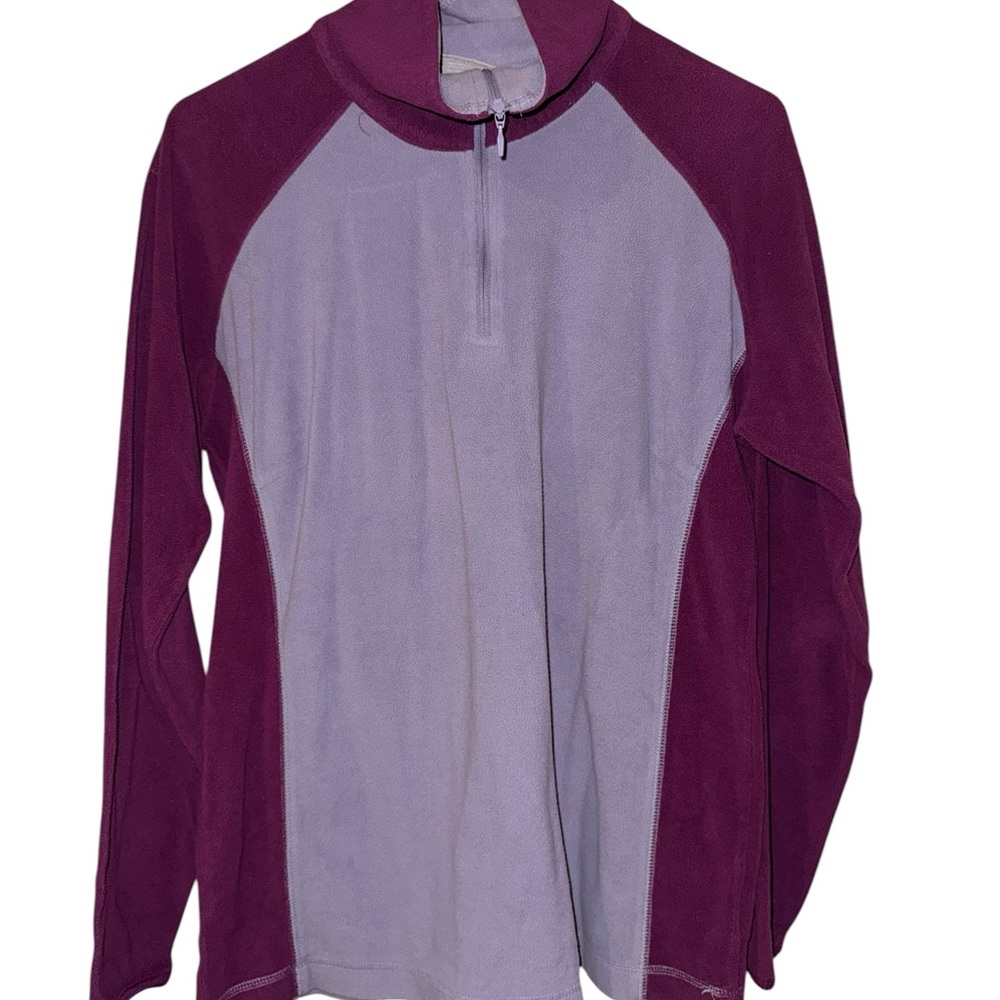 Columbia Two-Tone Purple Half-Zip Fleece Pullover
